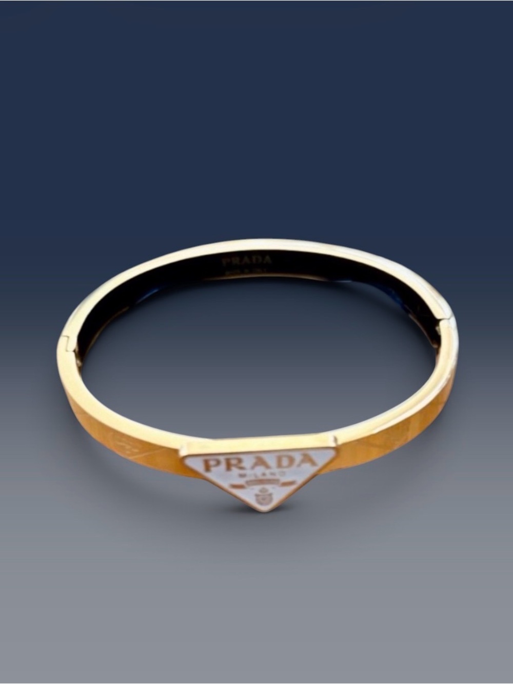 Gold-Tone white Triangle Logo Bangle Stainless Steel